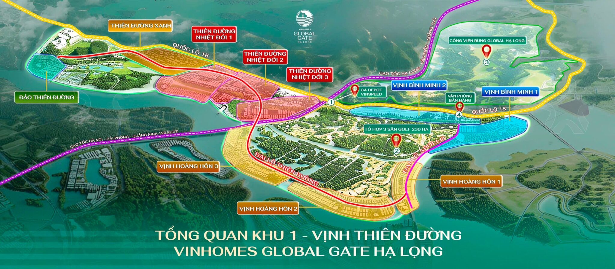 Mặt bằng Tiểu Khu Vịnh Bình Minh Vinhomes Hạ Long Xanh
