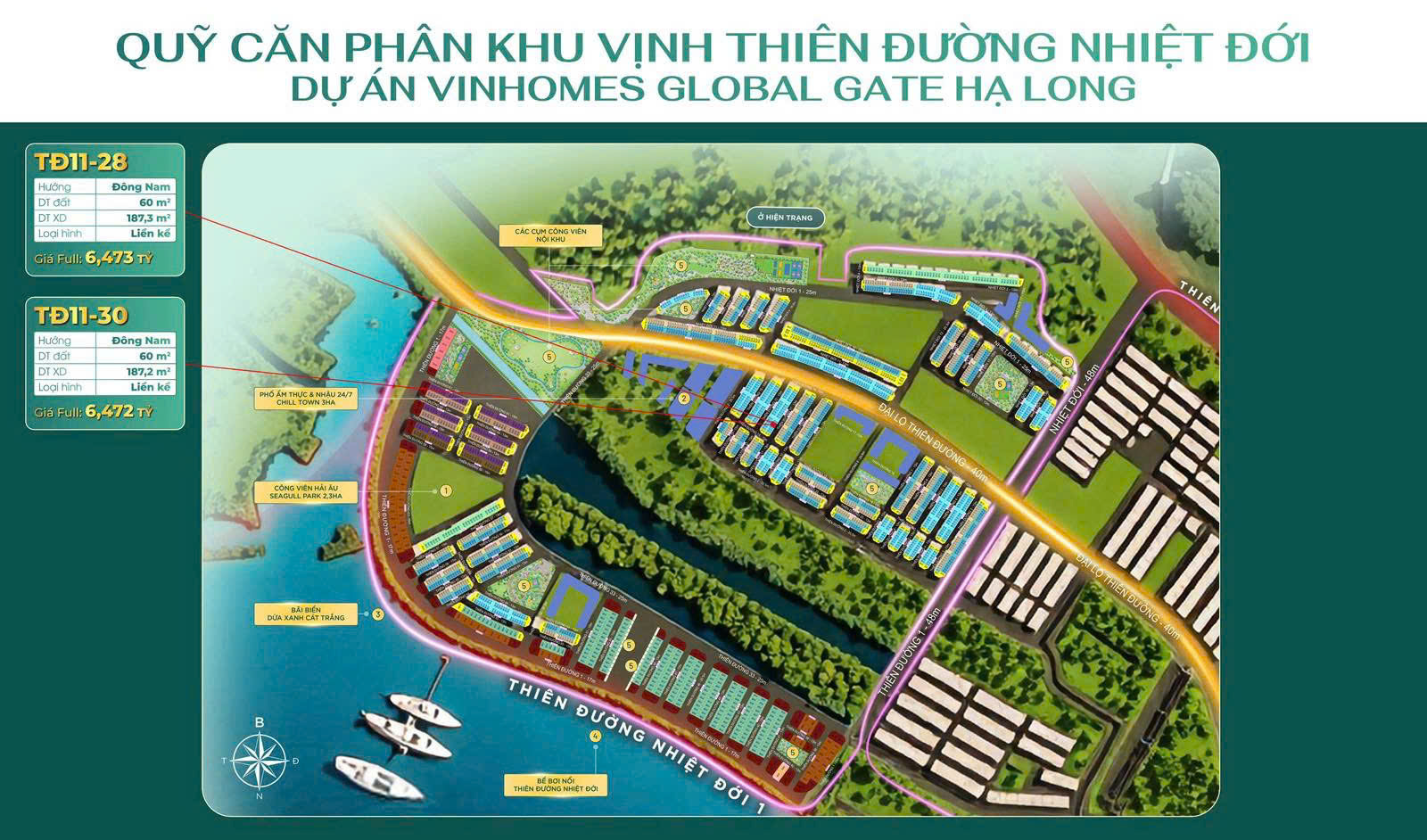 Quỹ căn đẹp tiểu khu Thiên Đường Nhiệt Đới tại phân khu Vịnh Thiên Đường Vin Hạ Long Xanh 2