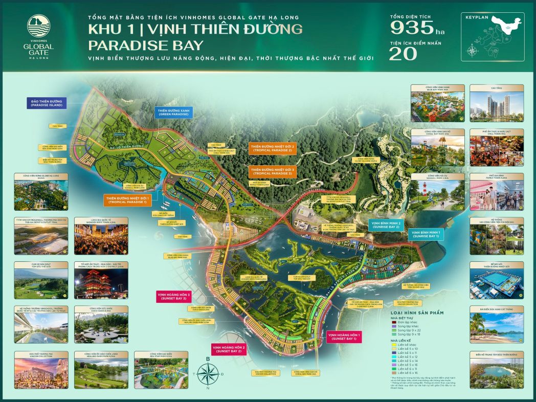 Mặt bằng Phân khu Vịnh Thiên Đường Vinhomes Hạ Long Xanh