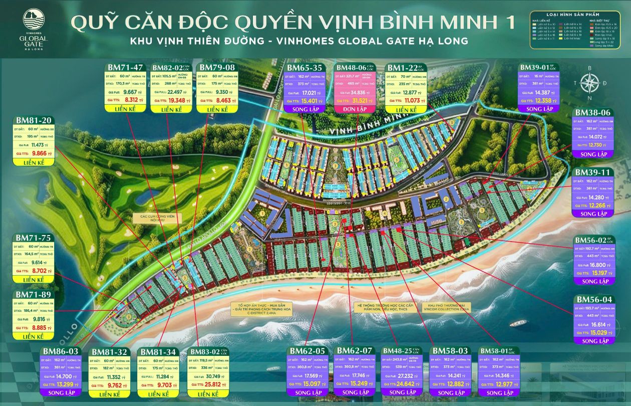 Quỹ căn độc quyền tiểu khu Vịnh Bình Minh 1 Hạ Long Xanh